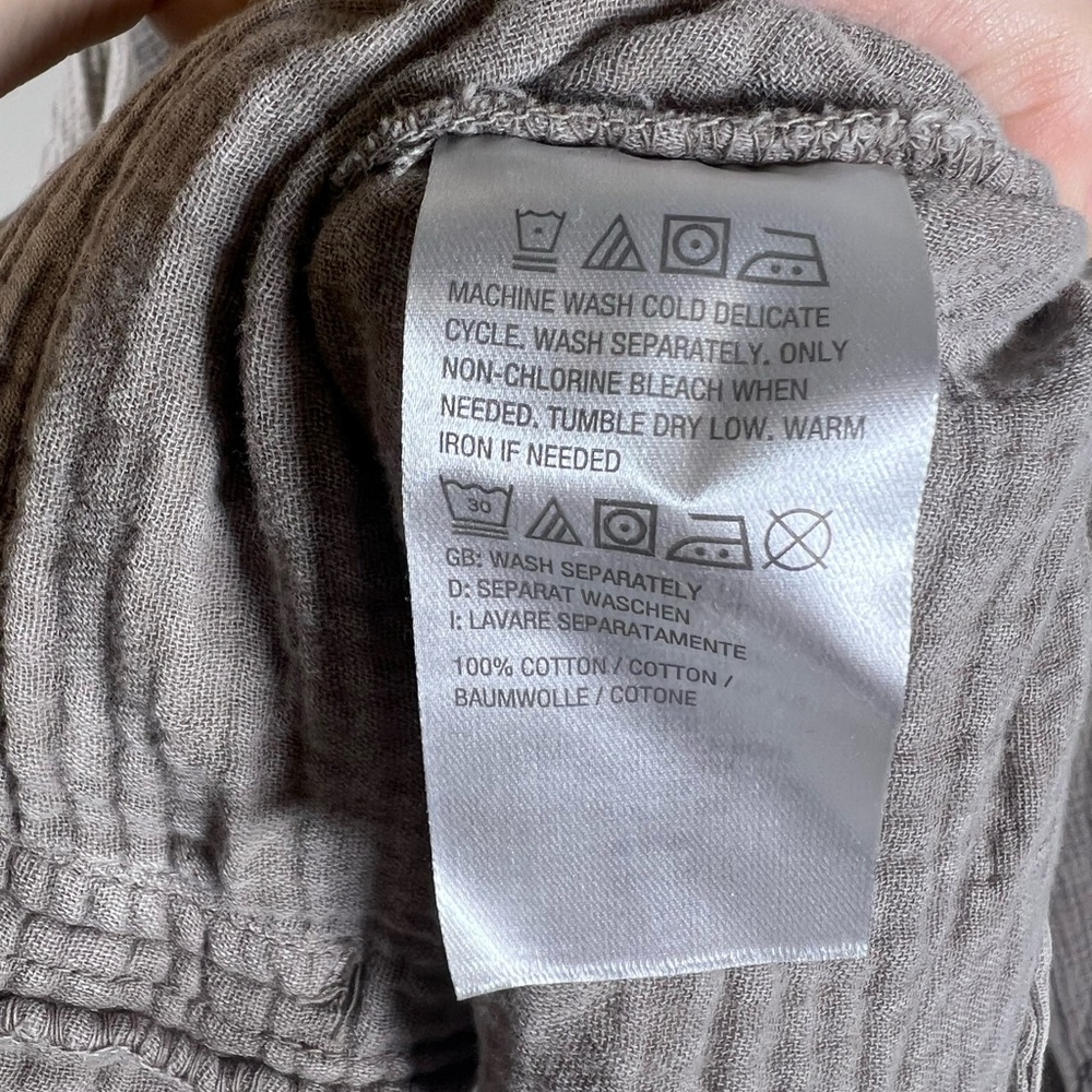 Women's Peace Love World Taupe Gauze Boho Oversized Button Front Cardigan Sz M - Picture 8 of 8